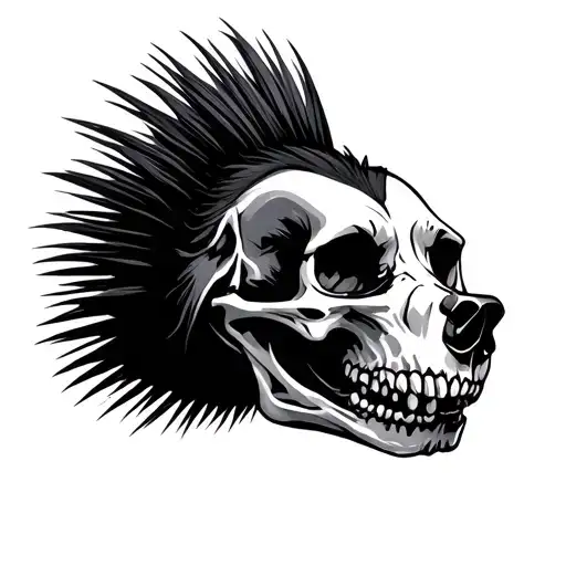 Dog Skull With A Mohawk