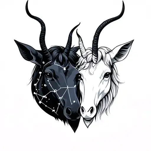 Sagittarius And Capricorn With Their Constellations