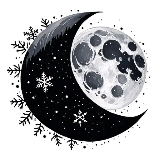 Moon And Snowflake