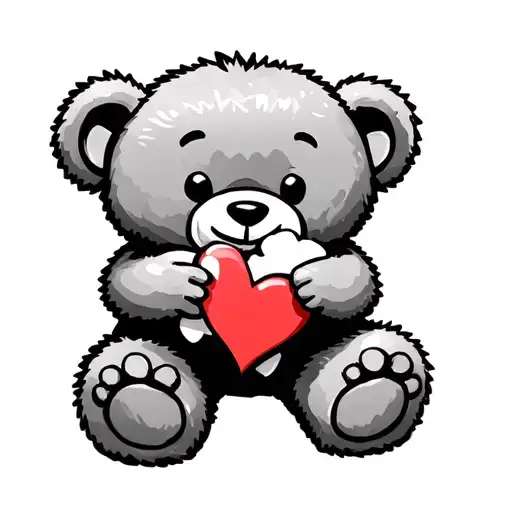 Puzzle Piece Teddy Bear Holding Heart
