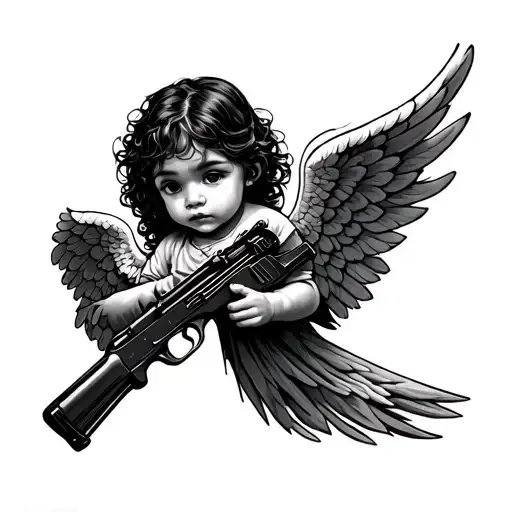 Angel Bebe Con Ak 47