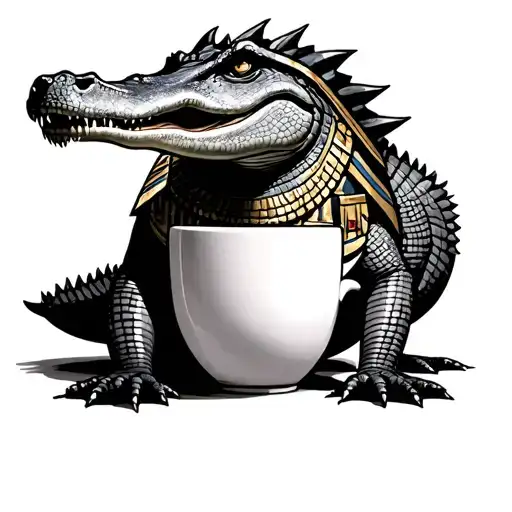 Egyptian Crocodile That Includes A Cup