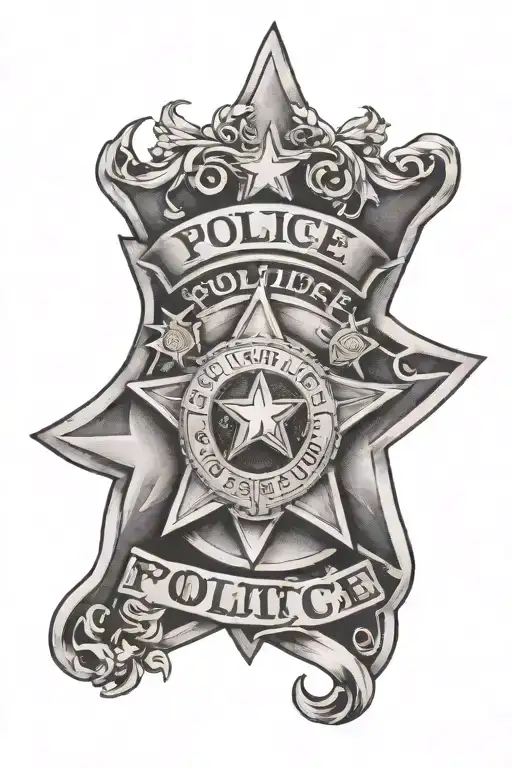 Police Star Sign Surrounded