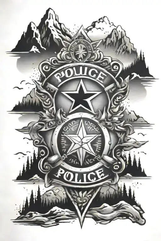 Police Star Sign Surrounded My Mountain
