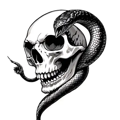 Snake Wrapping Skull