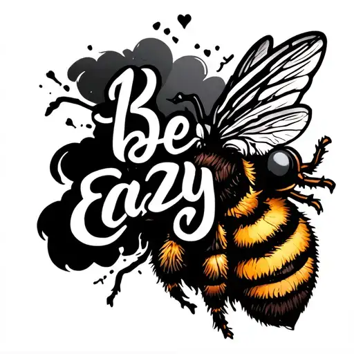 Memorial Tattoo That Says Bee Eazy With A Bee Flying