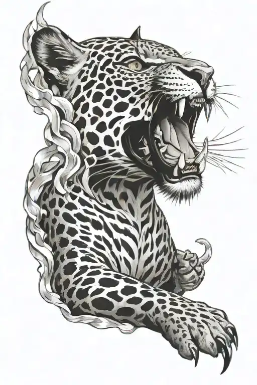 Jaguar With Fire