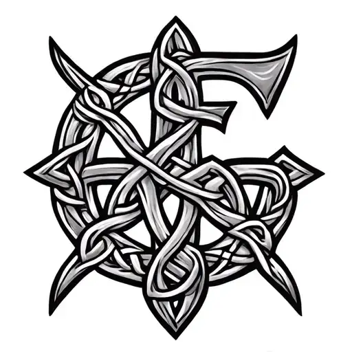 Celtic Knot With A F And One