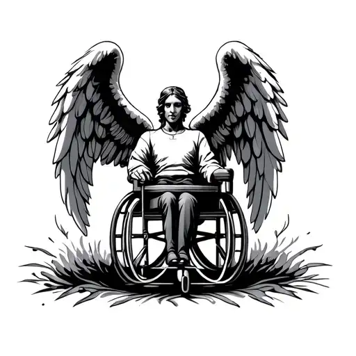 Wheelchair Symbol With Angel Wings