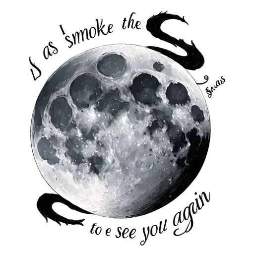Phrase That Says As I Smoke I Ask The Moon To See You Again