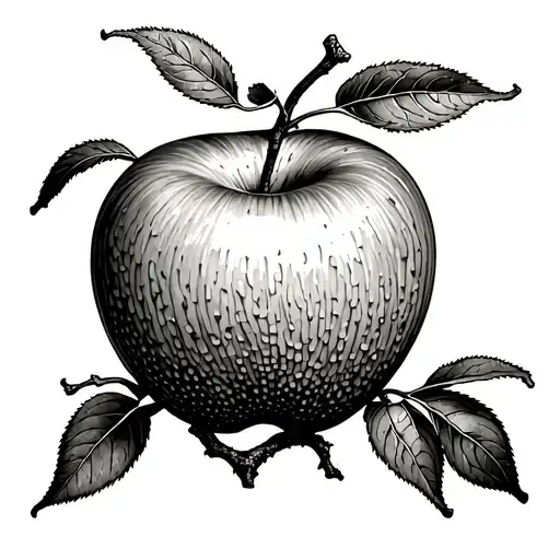 A Dry -Style Tree Engraved With An Average Apple Of Its Branches Also Engraved Them