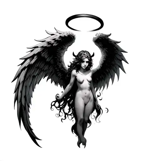 Angel Halo With Demon Wings