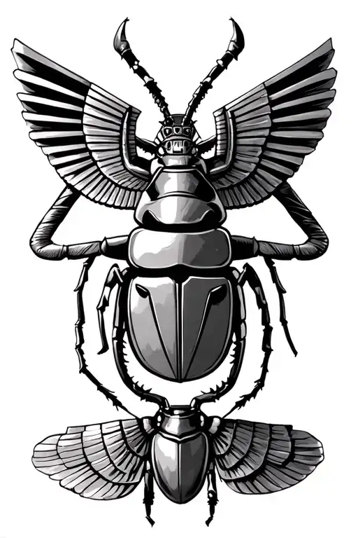 Khonshu Egyptian God With Egyptian Scarab Beetle