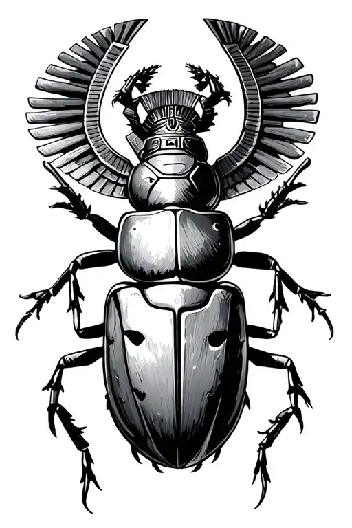 Khonshu Egyptian God With Egyptian Scarab Beetle Representing Luck