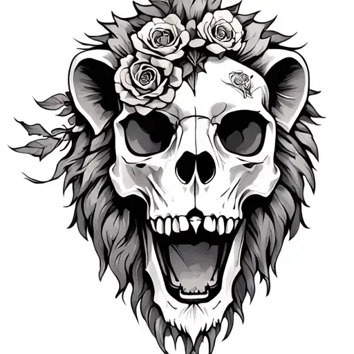 Lion Memento Mori Skull