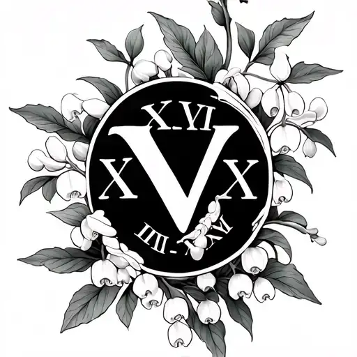 Lily Of The Valley Vine With The Roman Numerals Xxxi-v-liiix-iii-xxv