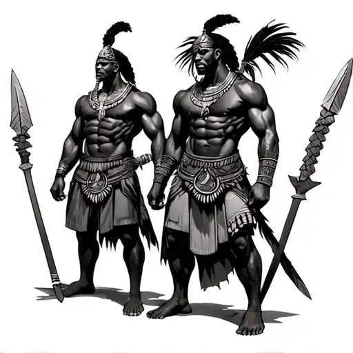 Muscular African Warriors Guarding Me