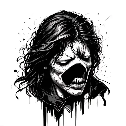 Create A Tattoo Sketch With Lines About Depression And Give Up