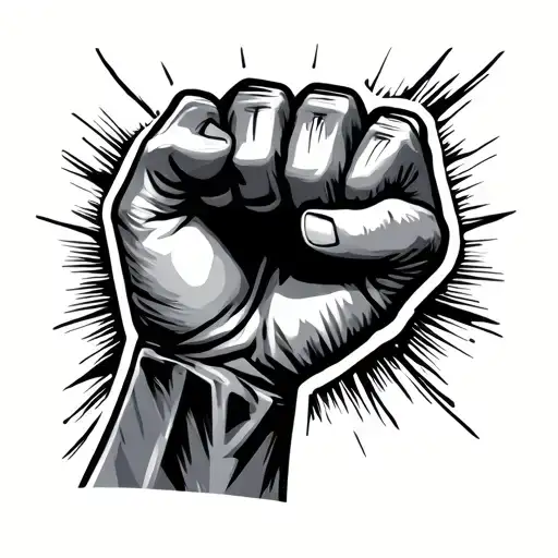 Black Power Fist Raised