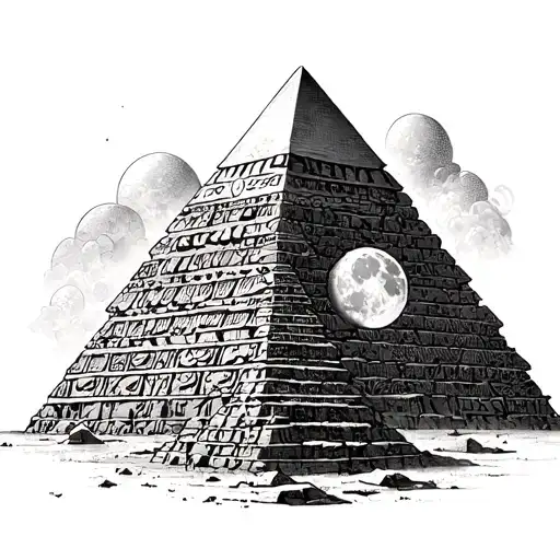 Egypt Pyramid Moon