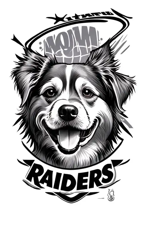 Mom Dog And Raiders Logo Morphed