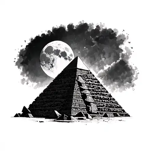 Egypt Pyramid Moon