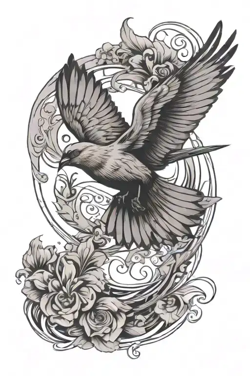 Bird Flying Through Wind