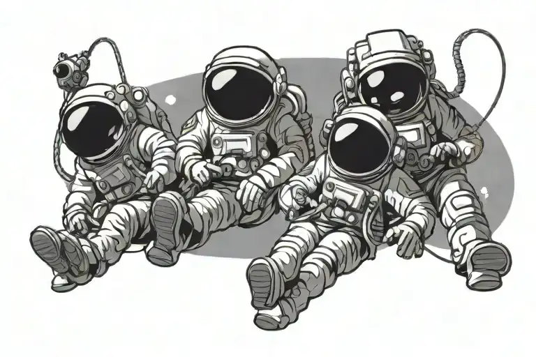 3 Astronouts Tethered Together Symbolizing The Clients Kids