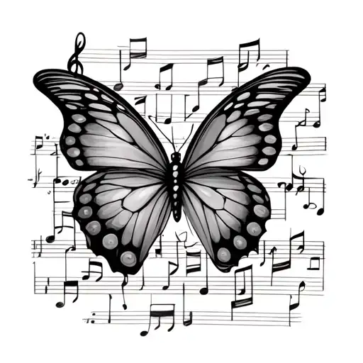 Butterfly With Music Notes