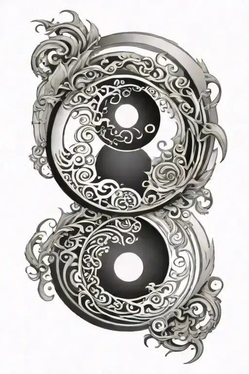 Yin And Yang Symbol Surrounded