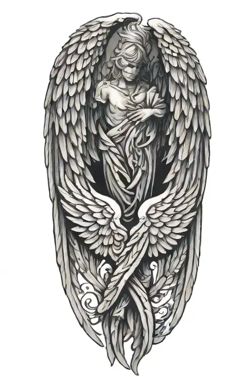 Memorial Angel Wings Wrapped