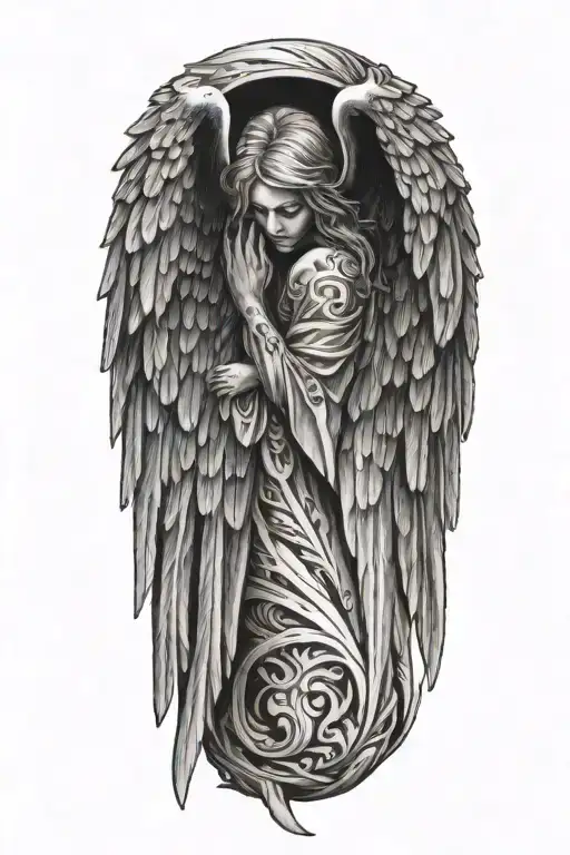 Memorial Angel Wings Wrapped Loosely