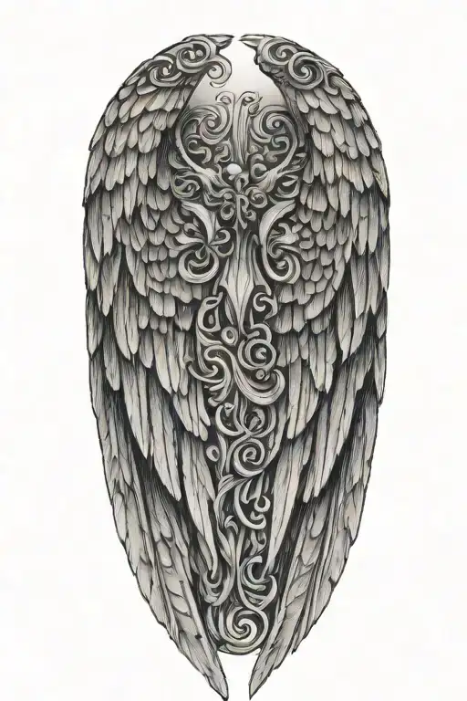 Memorial Angel Wings Wrapped Loosely