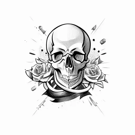 Skull With Text Banner