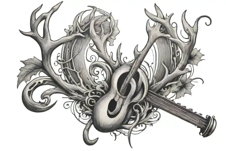 Deer Antlers Forming Musical Notes