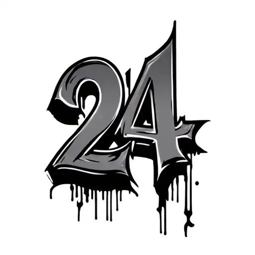Roman Numeral 24 Graffiti Style