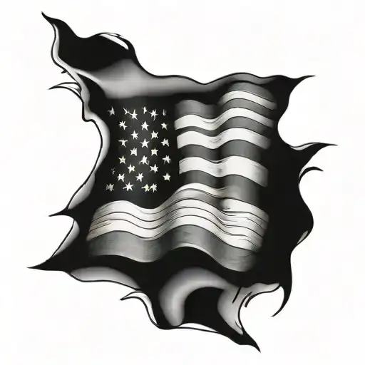 American Flag Primarily Black