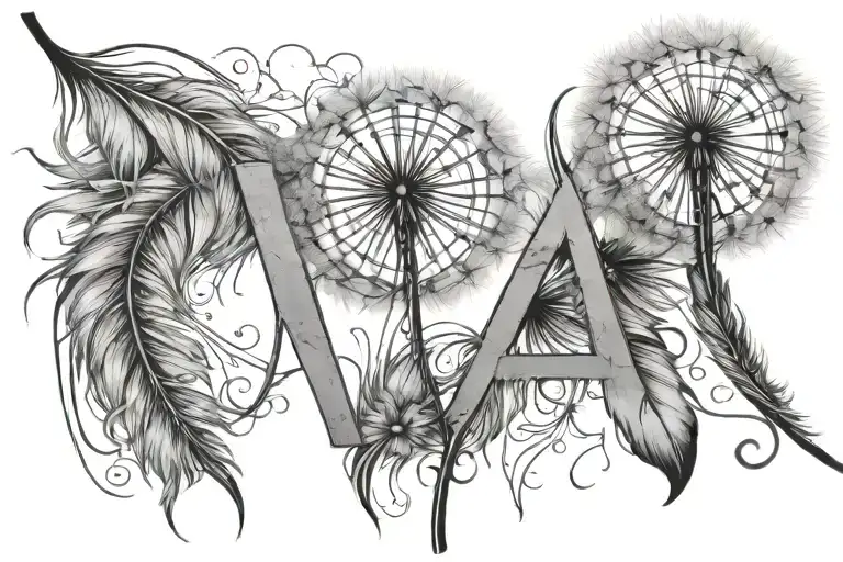 Dandelion Feather C N Letter Together