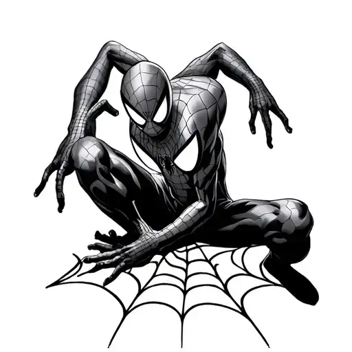 Spiderman With Web And Spider