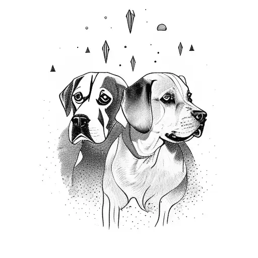 A Journey With Your Dogs On Aline In A Forest