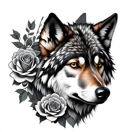 Wolves Rose And Forest