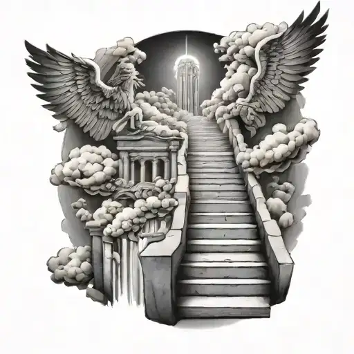 Steps To Heaven With Jesus At The Top And Nameplates On Ecah Step