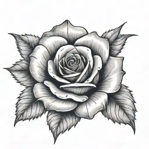 Rose With Roman Numerals