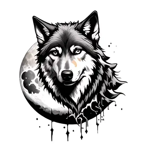 Wolf On The Full Moon