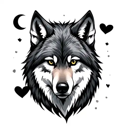 Wolf I Want With A Little Moon And Heart