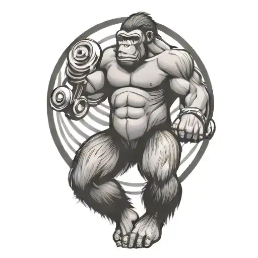 Gorilla Lifting Weights