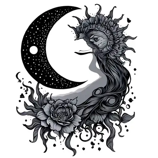 Partner Tattoo Number Sun Moon