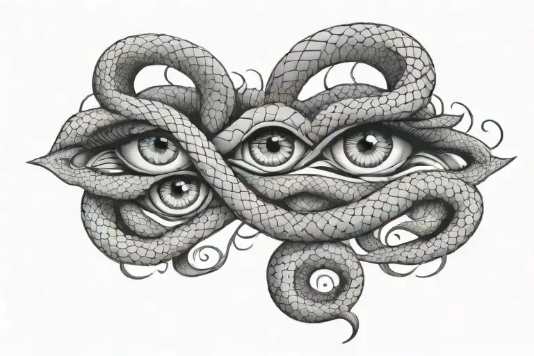 Eyes And Snake Intertwined