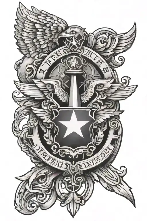 Air Force Insignia And Aa Symbol Intertwined