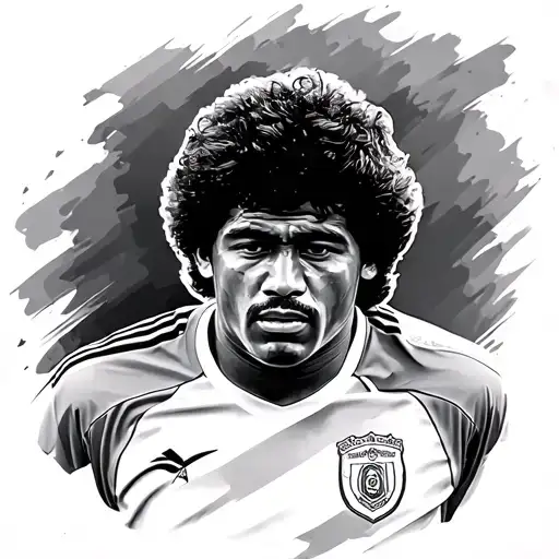 Maradona Color With Argentina's Shirt